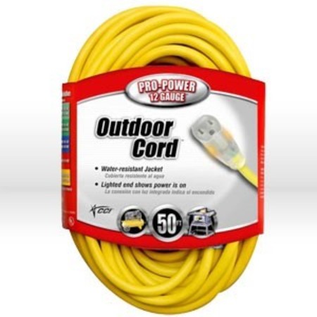 SOUTHWIRE Lighted End Extension Cord, 12/3 Sjtw, L 50' 2588